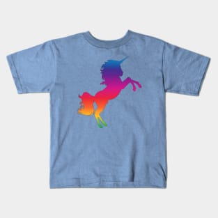 Unicorn Rainbow Sillhouette Kids T-Shirt